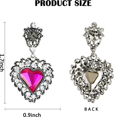 Vista 5 de CIEHER Aretes colgantes de piedra de imitación para mujer, aretes colgantes de champán para mujer, aretes colgantes rectangulares para mujeres