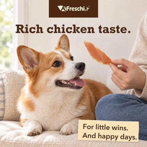 Vista 5 de A Freschi srl® - Golosinas de pollo para perros, filete de pollo totalmente