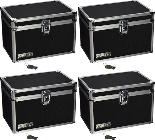 Vista 13 de Vaultz VZ01169 Archivador con candado para tarjetas de índice con tapa abatible - Capacidad para 350 tarjetas de 7,6 x 12,7 cm, color negro