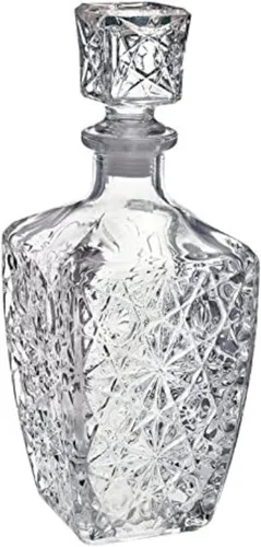 Vista 12 de Bormioli Rocco Capitol - Decantador de vidrio, tapón geométrico hermético, decantador de whisky de 23.75 onzas para vino, bourbon, brandy, licor