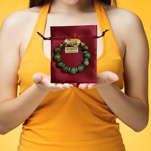Vista 7 de Heavens Tvcz Pixiu - Pulsera para mujeres y hombres joyería de jadeíta con jade real espiritual positivo cuentas verdes Feng Shui dijes tailandeses