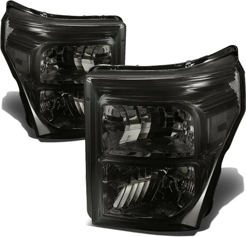 Vista 8 de DNA MOTORING Conjunto de faros delanteros compatible con 11-16 F-250 / F-350 / F-450 / F-550 Super Duty, ámbar negro, HL-OH-FSU13-BK-AM