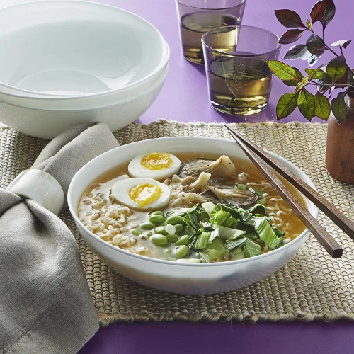 Vista 6 de Corelle Vitrelle - Juego de vajilla de 18 piezas para 6, triple capa de vidrio y resistente a astillas, 4 piezas, servicio para 4 personas, cuencos