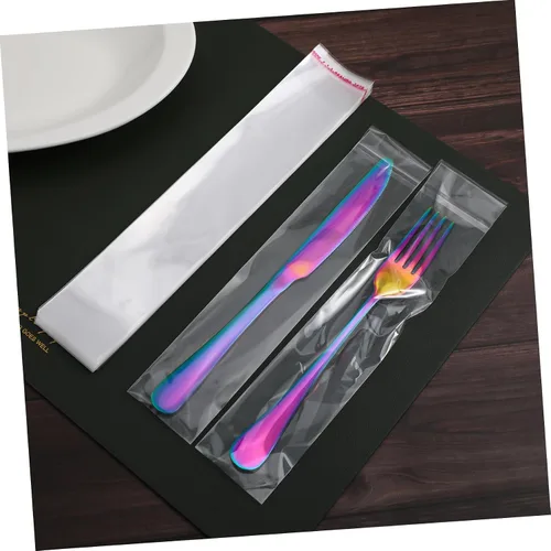 Vista 7 de VORCOOL 200 piezas de adhesivo OPP grueso autosellante transparente largo para galletas de panadería, Navidad, Halloween, fiesta, regalo decorativo