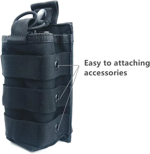 Vista 5 de Molle Tactical - Funda universal de nailon para radio compatible con Baofeng Midland Motorola Walkie talkies