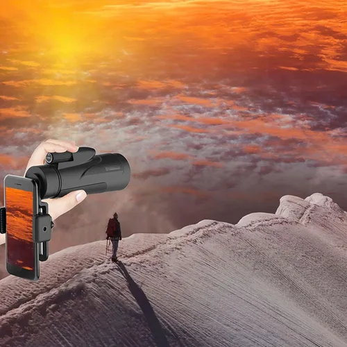 Vista 3 de Telescopio monocular de 12 x 50 con adaptador para teléfono inteligente y trípode, monocular para observación de aves, telescopio de observación