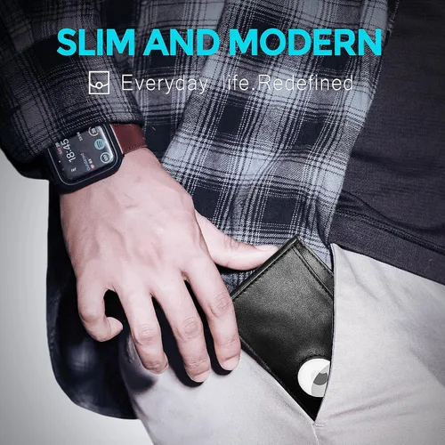 Vista 6 de Meifei Funda de cuero genuino para hombre 11 tarjetas titular, Negro -, Sencillo