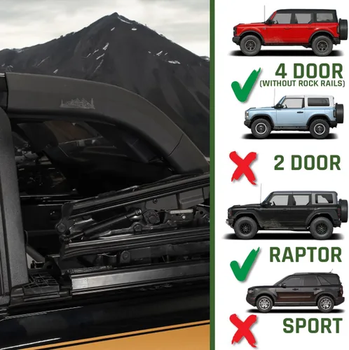 Vista 2 de IAG I-Line - Cubiertas protectoras de barra antivuelco en D para Ford Bronco de 4 puertas solo 2021 2022 (2023-24 requiere modificación)