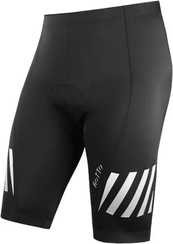 Vista 7 de ROTTO Pantalones cortos de ciclismo para hombre con acolchado de esponja y gel para ciclismo de carretera y MTB 01 Negro/Bolsillos
