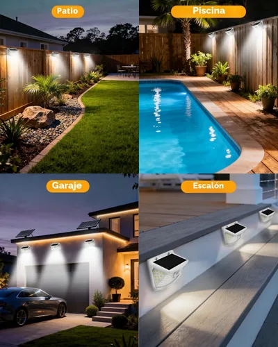 Vista 7 de Aootek Luces solares con sensor de movimiento para exteriores, 120 LED Blanco