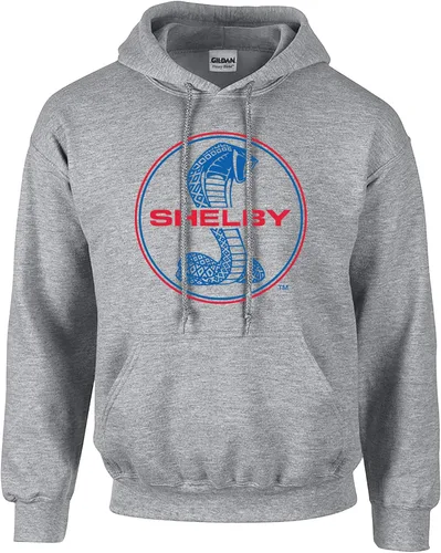 Vista 8 de Trenz Shirt Company Ford Shelby Cobra Blue & Red Circle Logo - Sudadera con capucha para adultos, color gris ceniza