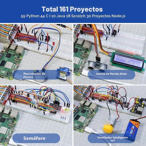 Vista 6 de SunFounder Raphael Ultimate Starter Kit para Raspberry Pi 5 4 B 3B B+ 400, Zero 2 W, cumple con RoHS, Python, C Java, tutoriales en línea y cursos