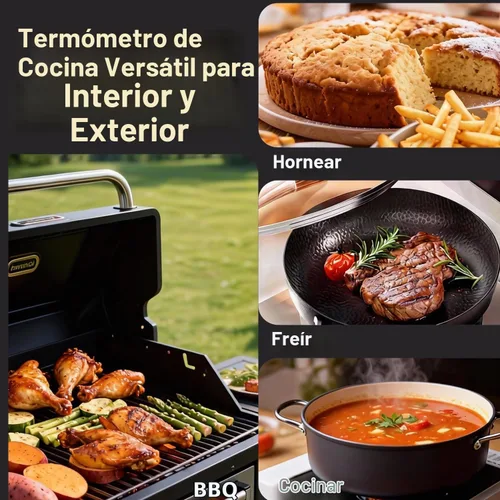 Vista 8 de Termómetro digital de carne con LED de alta precisión, impermeable IP67, termómetro de alimentos de lectura instantánea para freidora de aire
