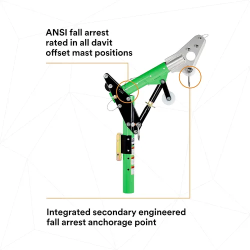 Vista 7 de 3M DBI-SALA Advanced 8518001 Davit Componente, 11-1/2" "-27-1/2" Desplazamiento Ajustable Mástil de Davit Superior Con 33" "- 43" Altura del Punto