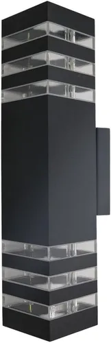 Vista 3 de 6W LED al aire libre impermeable montado en la pared luz E27 bulbo arriba/abajo lámpara accesorio blanco puro