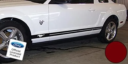 Vista 13 de Adhesivos de rayas laterales para puerta de panel basculante para Ford Mustang Negro (brillo) - RAA - CB