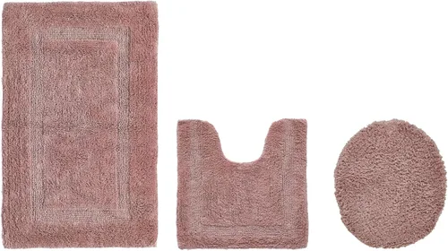 Vista 236 de Better Trends - Juego de 2 alfombras de baño 100% algodón, extra suaves, con borlas, de 17" x 24", alfombra de baño superabsorbente y reversible
