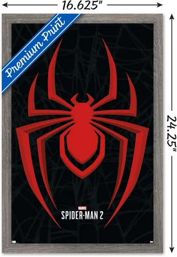 Vista 3 de Trends International Marvel's Spider-Man 2 - Póster de pared con icono de Miles Morales, 22.4 pulgadas de largo x 14.7 pulgadas de ancho, versión