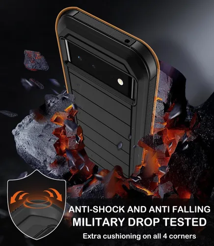 Vista 4 de KECAI Funda para Google Pixel 6 con Clip para Cinturón y Funda, 2X Protectores de Pantalla, Resistente de Servicio Pesado a Prueba de Golpes