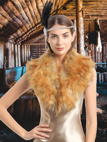 Vista 6 de Soul Young Faux Fur - Cuello Calentador para mujer, Bufanda