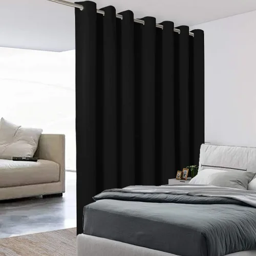 Vista 18 de BONZER Separadores de cortinas negras, cortinas opacas portátiles, panel de tratamiento de ventana de privacidad, cortinas con aislamiento térmico
