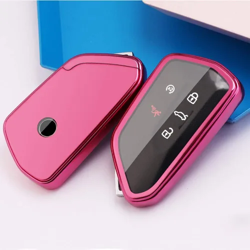 Vista 9 de ontto Funda para llavero Volkswagen 2020, funda de TPU suave para llave de VW Golf 8 Skoda Octavia 2020, con llavero, azul