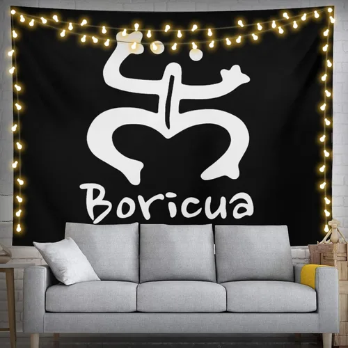 Vista 2 de Kizon Tapiz para colgar en la pared de la bandera de Puerto Rico Boricua para sala de estar, dormitorio, 60 x 40 pulgadas