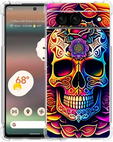 Vista 22 de Funda para Google Pixel 7a, diseño de mariposas azules, rosas, protección contra caídas, a prueba de golpes, TPU de cuerpo completo, resistente a