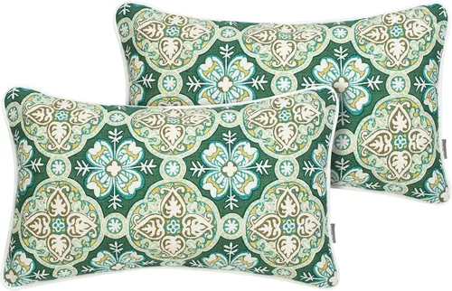 Vista 12 de FUNHOME Fundas de almohada lumbar para exteriores, 12 x 20 pulgadas, sin relleno, círculo cian