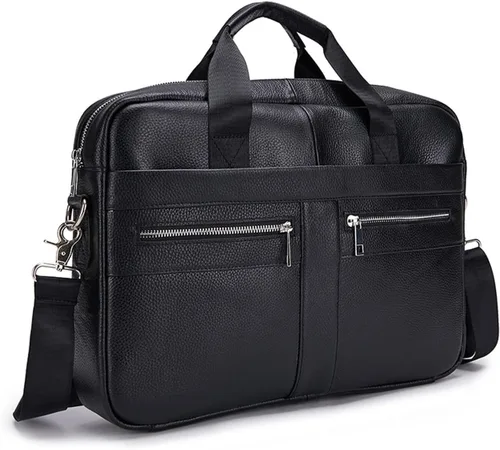 Vista 8 de FANDARE Maletín de cuero para hombre para portátil de 15,6 pulgadas