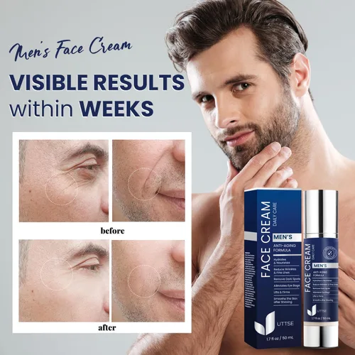 Vista 3 de Uttse Hidratante facial 6 en 1 para hombre: crema facial para hombres, reduce el aspecto de las bolsas para los ojos, las ojeras y la hinchazón
