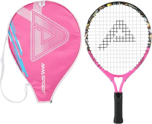 Vista 28 de AMA SPORT Raqueta de tenis para niños pequeños, kit de iniciación de raqueta de tenis de 17 a 25 pulgadas para niñas y niños con bolsa de nailon