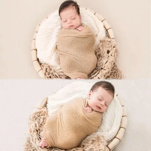 Vista 4 de Accesorios de fotografía para recién nacidos, manta elástica para fotografía de recién nacidos, para bebés, niños y niñas, posando accesorios
