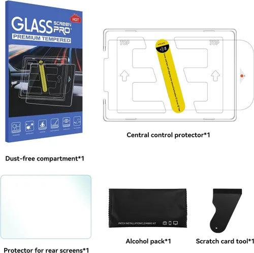 Vista 7 de OZPYKAE Protector de pantalla Highland para Tesla New Model Y Juniper 2025 y Model 3 (2024-2026), protector de pantalla Highland, protector