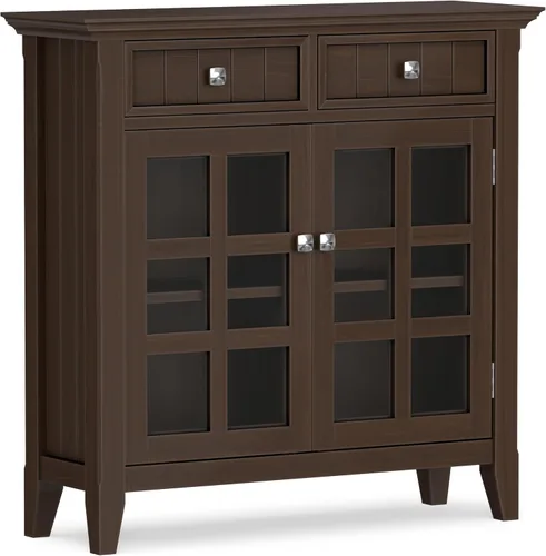 Vista 15 de SIMPLIHOME Acadian - Armario de madera maciza de 36" de ancho, color negro