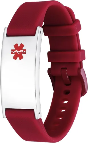 Vista 16 de LinnaLove Pulsera de alerta médica personalizada para hombres y mujeres, pulseras deportivas de acero inoxidable para identificación médica