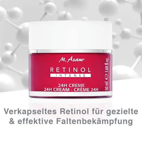 Vista 3 de M. Asam RETINOL Crema facial 24h contra arrugas, hidratante facial antienvejecimiento con retinol, crema de día y crema de noche que estimula