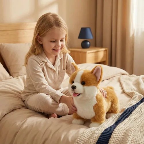 Vista 7 de CU-MATE Juguetes eléctricos de peluche para perros de 12 pulgadas, juguete electrónico de peluche para perro, robot interactivo, juguete interactivo