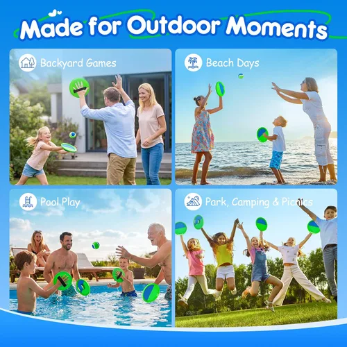 Vista 7 de Juego de pelota para lanzar y atrapar, juego de bolas adhesivas mejoradas para niños y niños pequeños, resistente y resistente al agua, juguete