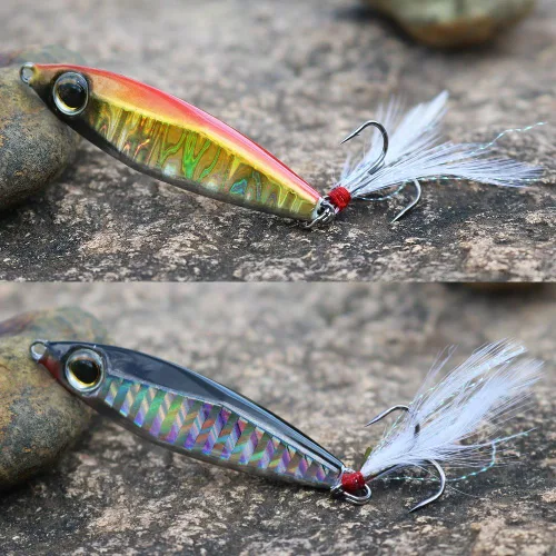 Vista 8 de Sougayilang Señuelos de pesca de plantillas, cucharas de metal para hundimiento, cebo micro jigging