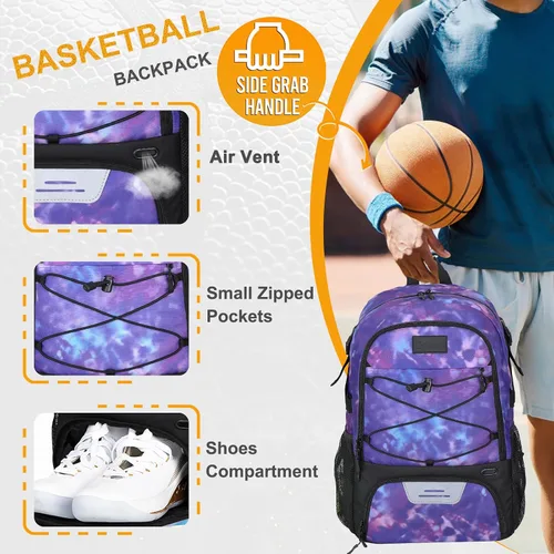 Vista 10 de Goloni Mochila de fútbol,Mochila de baloncesto con compartimento para pelotas y compartimento para zapatos,Mochila para baloncesto,Fútbol