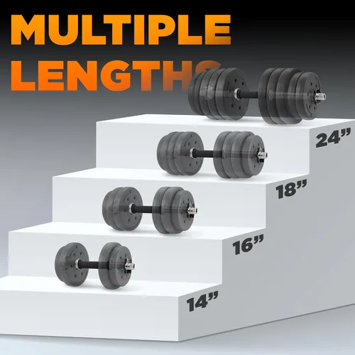 Vista 4 de Yes4All Threaded Dumbbell Handles, Adjustable Dumbbell Bar Pair, 14/16/18/24-Inch Sizes, Fits 1" or 1.15" Plates, Non-Slip Grip, Secure Star-Lock