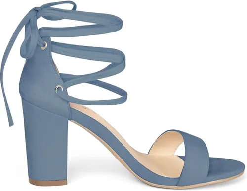 Vista 6 de Allegra K - Sandalias de tacón alto con cordones para mujer