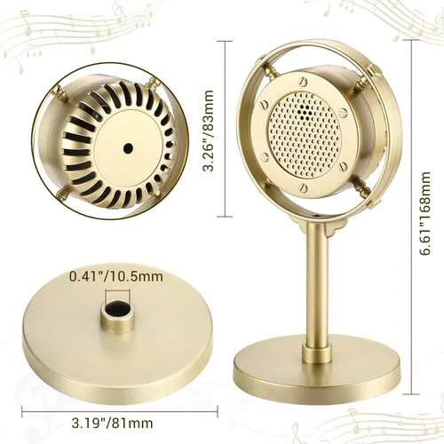 Vista 4 de Facmogu Modelo clásico de accesorios de micrófono retro, micrófono de plástico falso antiguo de 1930 a 1940, accesorios de micrófono retro vintage