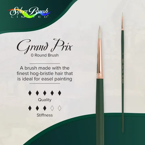 Vista 2 de Silver Brush Limited, Grand Prix Premier, pincel redondo, mango largo, tamaño 0