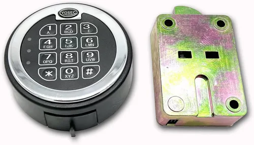 Vista 2 de Teclado digital electrónico con bloqueo de retardo de tiempo para caja fuerte, hasta 5 códigos de usuario, retardo de tiempo de 0 a 59 minutos