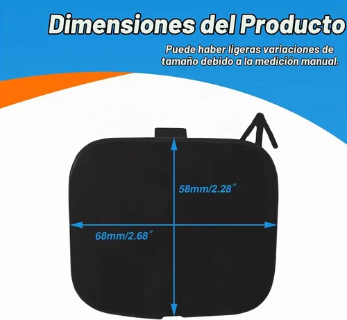 Vista 6 de Cobertura de gancho de remolque para parachoques delantero, tapa para ojo de remolque, ajuste para Nissan Altima 2016 2017 2018 622A09HS0A