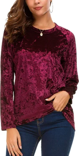 Vista 2 de Camiseta de terciopelo vintage para mujer