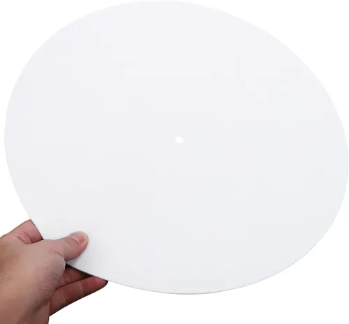 Vista 9 de Alfombrilla giratoria blanca para tocadiscos de vinilo de 12 pulgadas: alfombrilla antiestática para tocadiscos – Alfombrilla antideslizante