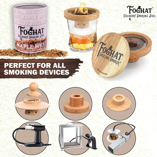 Vista 5 de Astillitas de Madera para Ahumador de Cócteles - 14oz de Virutas Maple Myst para Ahumador, Whisky y Kit Infusor de Bebidas - Astillitas de Madera
